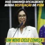 DEPUTADA FEDERAL GEOVÂNIA DE SÁ DEIXA O PSDB.