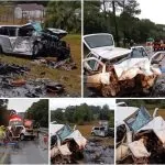 TRAGÉDIA! Mulher morre e dois motoristas ficam feridos após violenta colisão frontal.